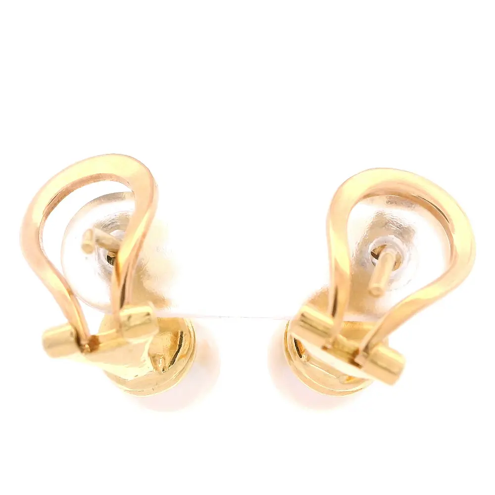 Aros Chatón 18K Oro Amarillo con Perla y Diamante Princess