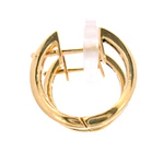 Aros Huggies 18K Oro Amarillo con Diamantes y Piedras Azules