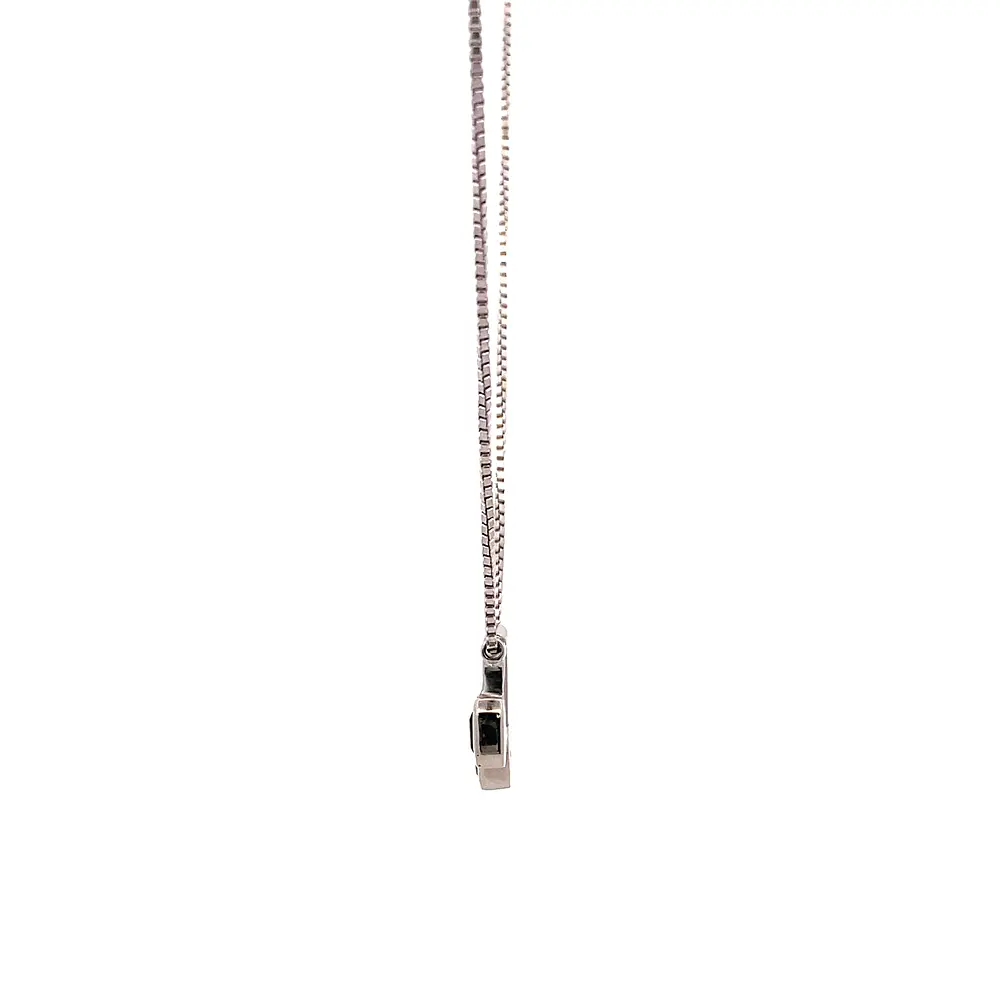 Cadena Veneciana 18K Rodinada con Colgante y 2 Esmeraldas