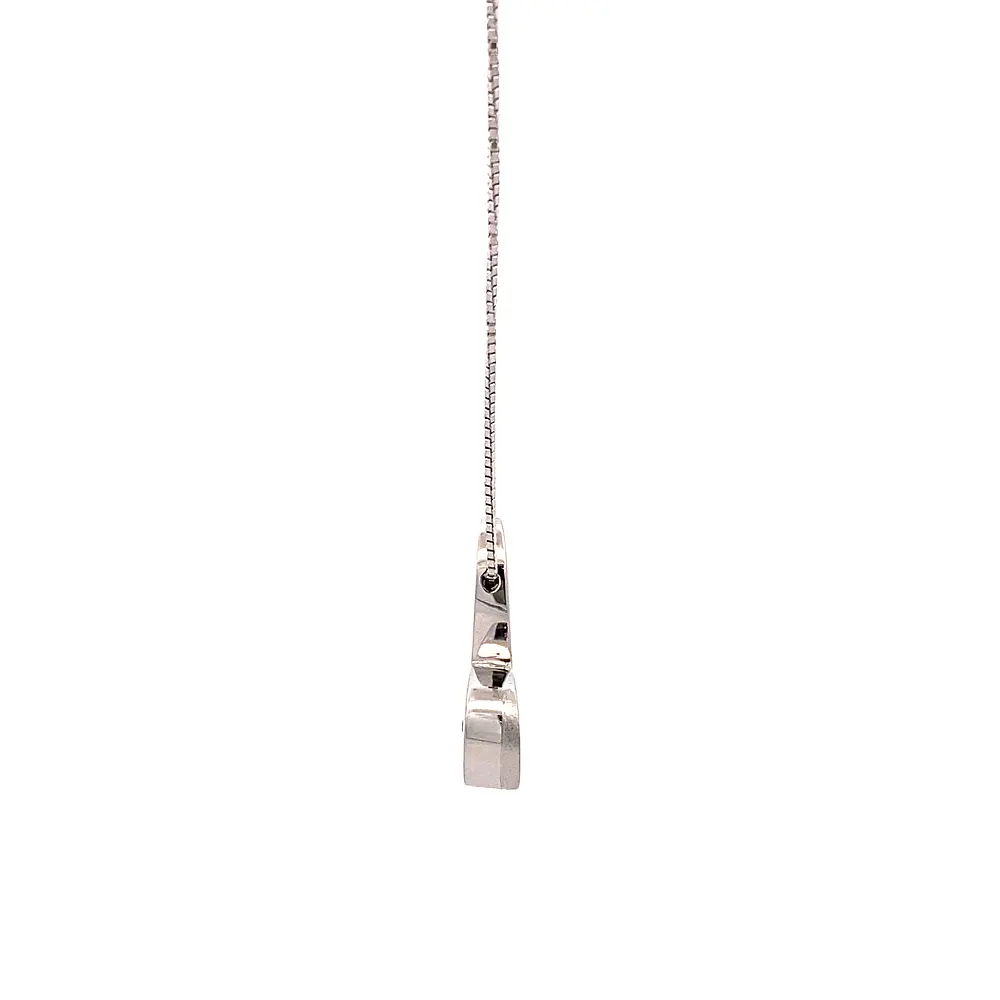 Cadena Veneciana 18K Rodinada con Colgante Corazón y Diamante