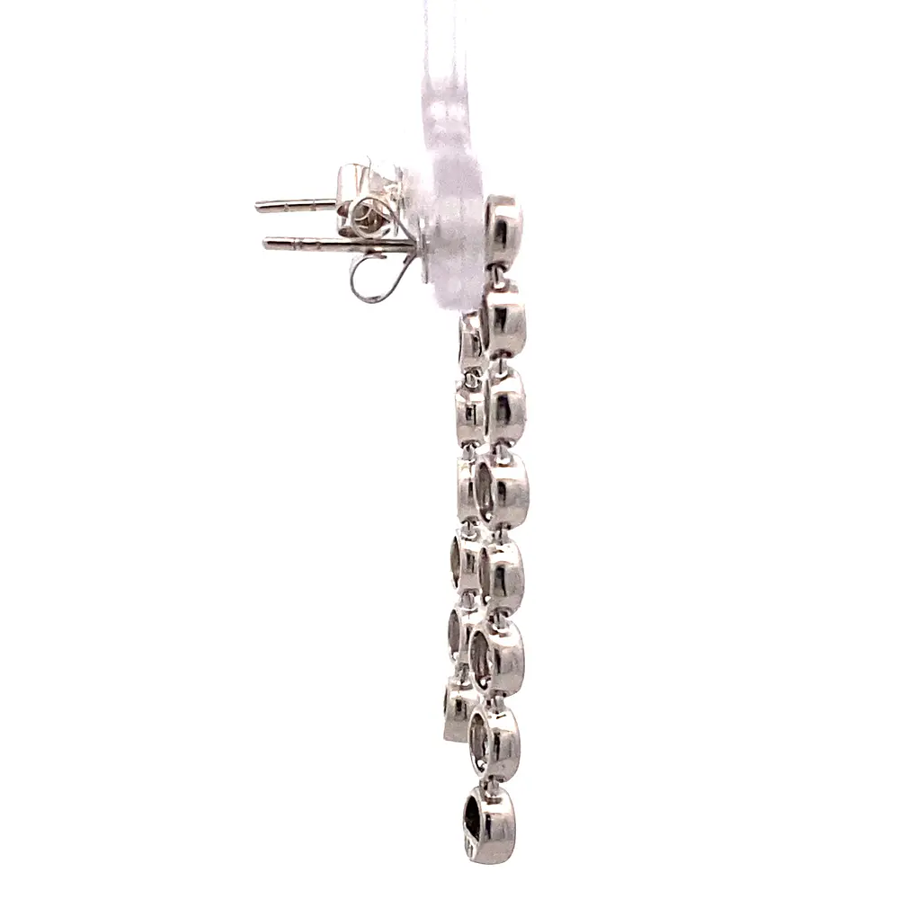 Aros Articulados Circulares 18K Oro Blanco Rodinado con 4 Diamantes