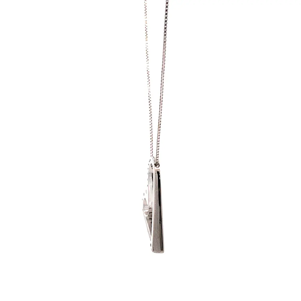 Cadena Veneciana 18K Rodinada con Colgante Corazón y Diamante