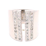 Anillo de Oro Blanco 18K Bombé con 36 Diamantes