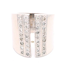 Anillo de Oro Blanco 18K Bombé con 36 Diamantes
