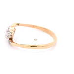 Anillo de Oro Amarillo 18K Crossed Calado con 8 Diamantes