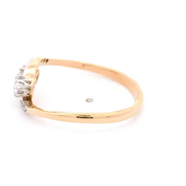 Anillo de Oro Amarillo 18K Crossed Calado con 8 Diamantes