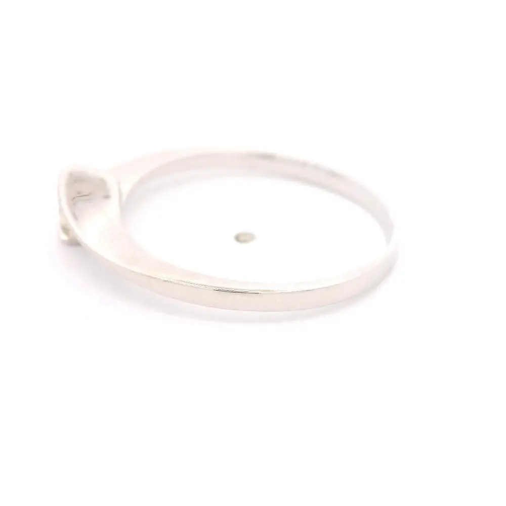 Anillo de Oro Rodinado 18K Solitario con 1 Diamante