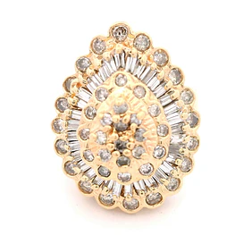 Anillo de Oro Amarillo 14K Gota con 56 Diamantes