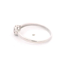 Anillo de Oro Rodinado 18K Halo con 10 Diamantes
