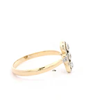 Anillo de Oro Amarillo 18K Trilogía con 5 Diamantes