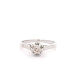 Anillo de Oro Rodinado 18K Solitario con 1 Diamante