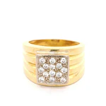 Anillo de dos oros 18K Sello con 14 Diamantes