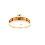 Anillo de Oro Amarillo 10K Solitario Cuadrado con 11 Diamantes