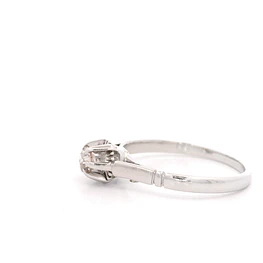 Anillo de Oro Rodinado 18K Solitario con 1 Diamante