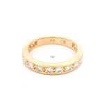 Anillo Cintillo 14K Oro Amarillo con 15 Diamantes
