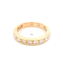 Anillo Cintillo 14K Oro Amarillo con 15 Diamantes