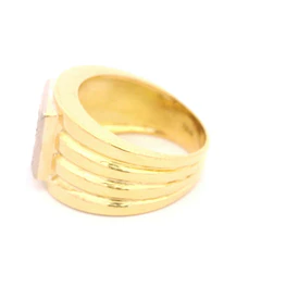 Anillo de dos oros 18K Sello con 14 Diamantes