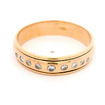 Anillo Tuerca 18K Oro Rosado con 9 Diamantes