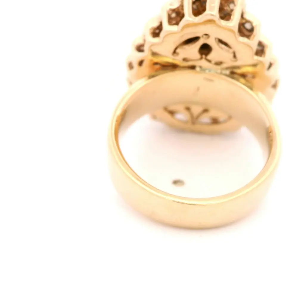 Anillo de Oro Amarillo 14K Gota con 56 Diamantes