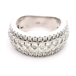 Anillo Bombé 14K Rodinado con 96 Diamantes