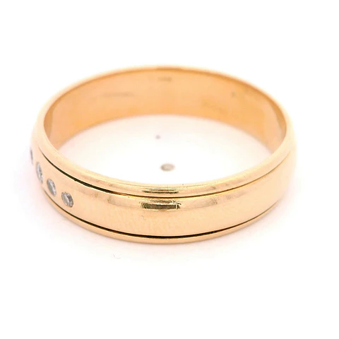 Anillo Tuerca 18K Oro Rosado con 9 Diamantes