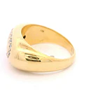 Anillo Bombé Ovalado 18K Oro Amarillo con 16 Diamantes
