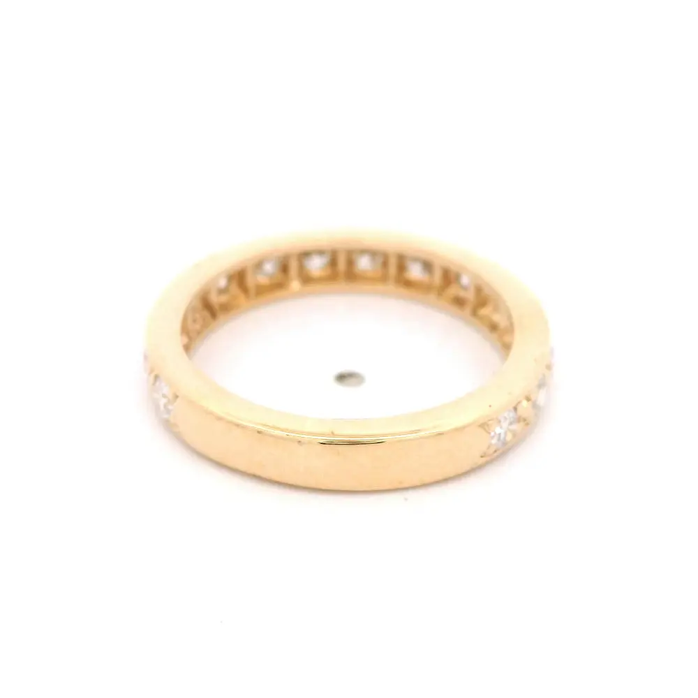 Anillo Cintillo 14K Oro Amarillo con 15 Diamantes