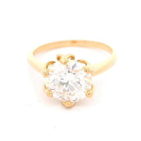 Anillo Solitario 18K Oro Amarillo con Moissanita