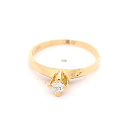 Anillo Solitario 18K Oro Amarillo con 1 Diamante