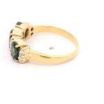 Anillo Cintillo 18K Oro Amarillo con Diamantes y Zafiros Ovales