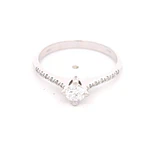 Anillo Cintillo Solitario 18K Rodinado con 13 Diamantes