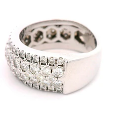 Anillo Bombé 14K Rodinado con 96 Diamantes