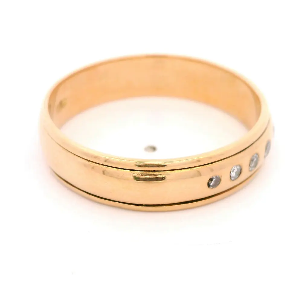 Anillo Tuerca 18K Oro Rosado con 9 Diamantes
