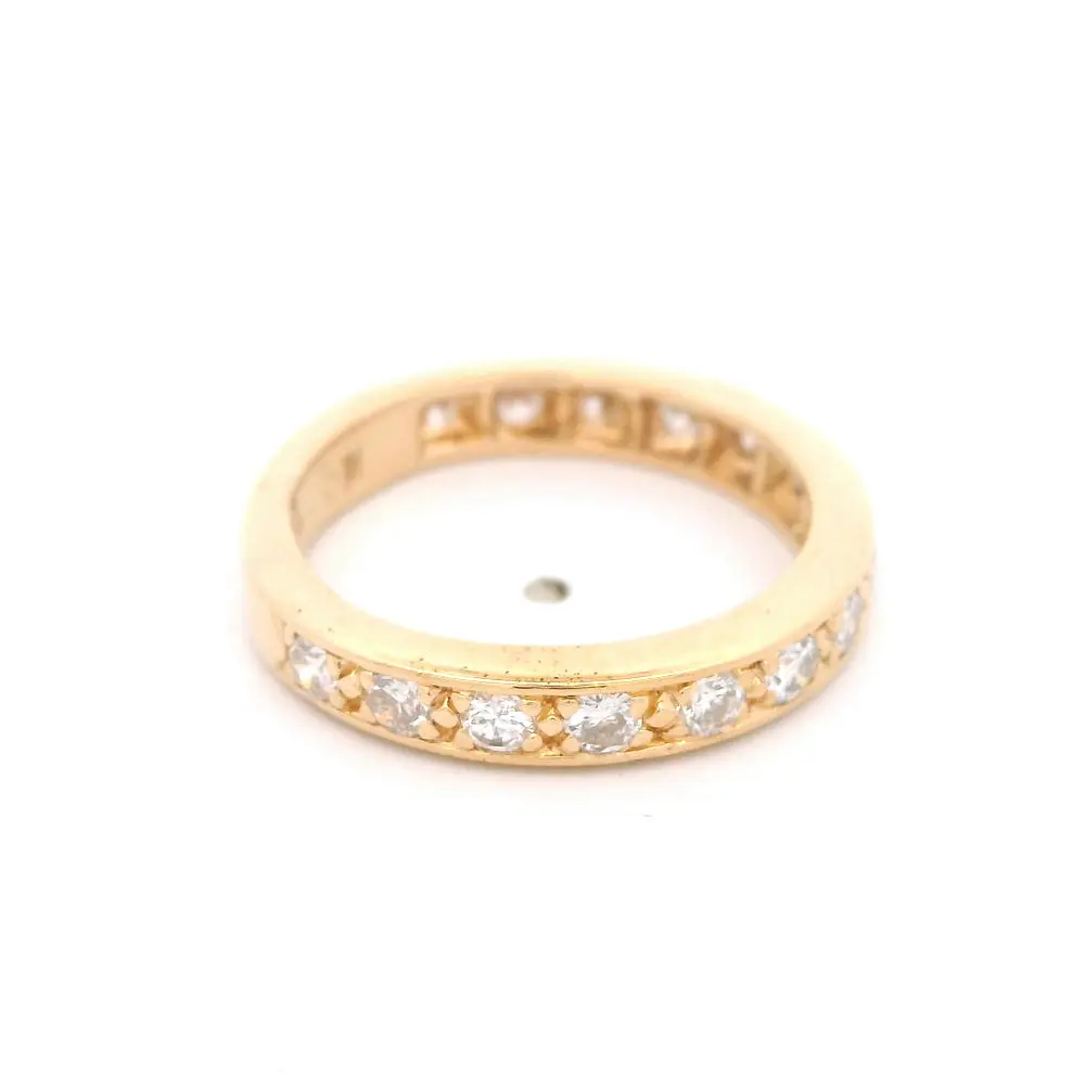 Anillo Cintillo 14K Oro Amarillo con 15 Diamantes