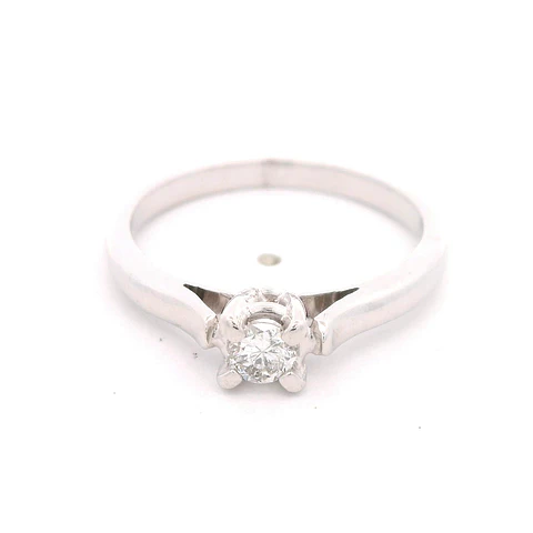 Anillo Solitario 18K Rodinado con 1 Diamante