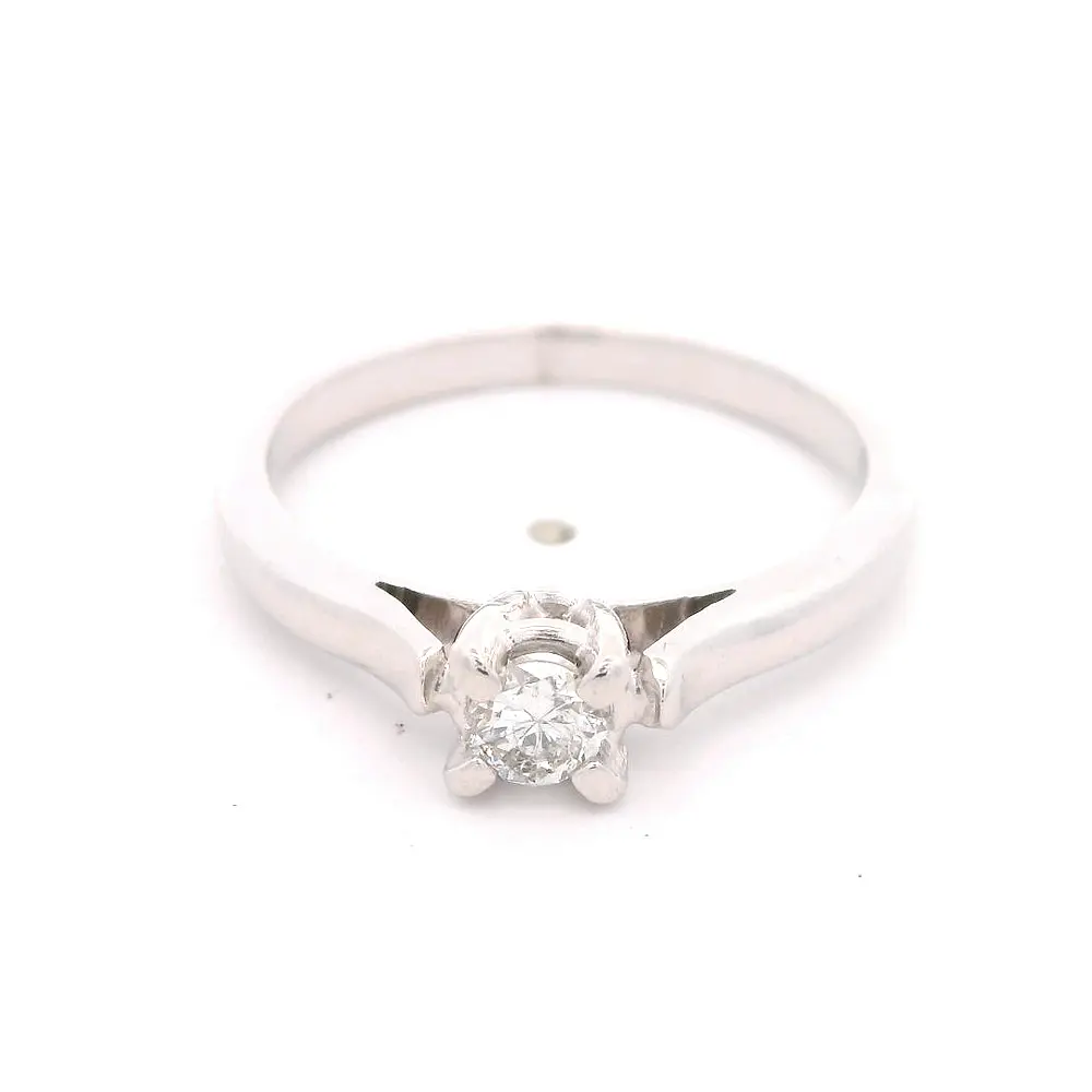 Anillo Solitario 18K Rodinado con 1 Diamante