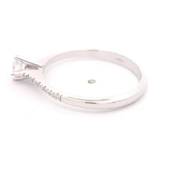 Anillo Cintillo Solitario 18K Rodinado con 13 Diamantes