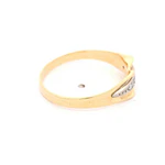 Anillo Lazo Ovalado 18K Dos Oros con 5 Diamantes