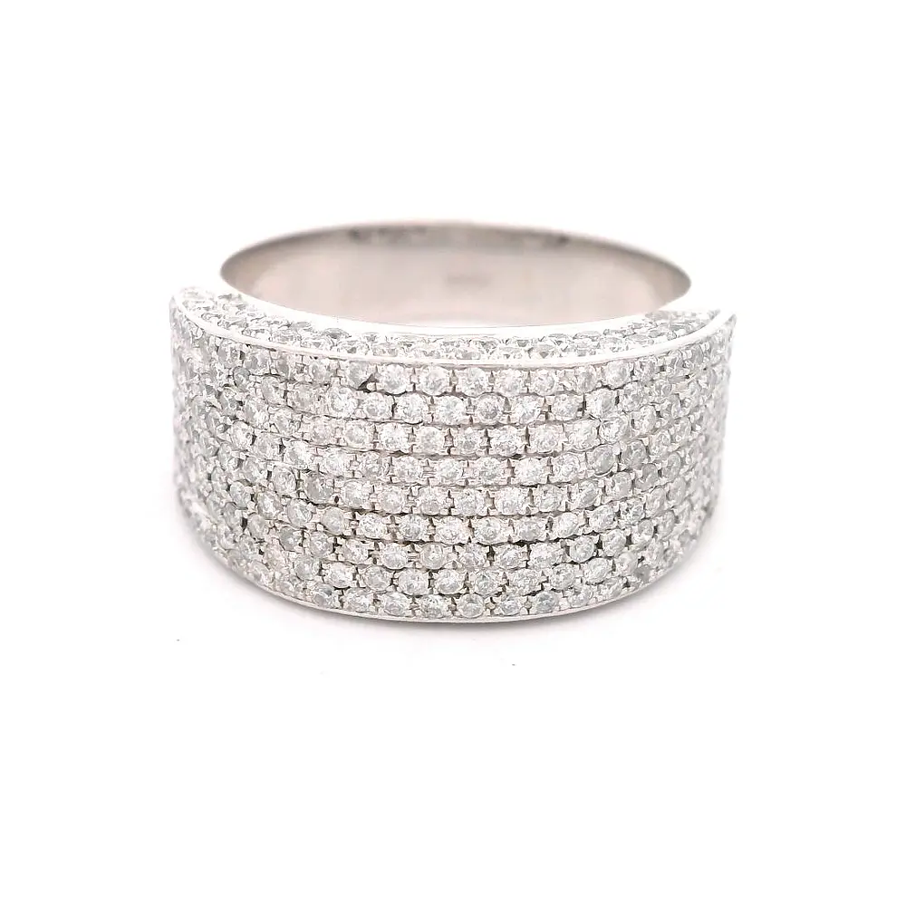 Anillo Bombé 18K Rodinado con 275 Diamantes
