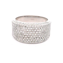 Anillo Bombé 18K Rodinado con 275 Diamantes
