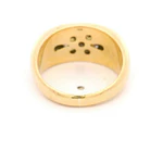 Anillo Bombé Ovalado 18K Oro Amarillo con 16 Diamantes
