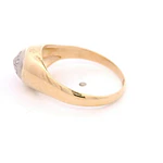 Anillo Sello Ovalado 18K Oro Amarillo con 7 Diamantes