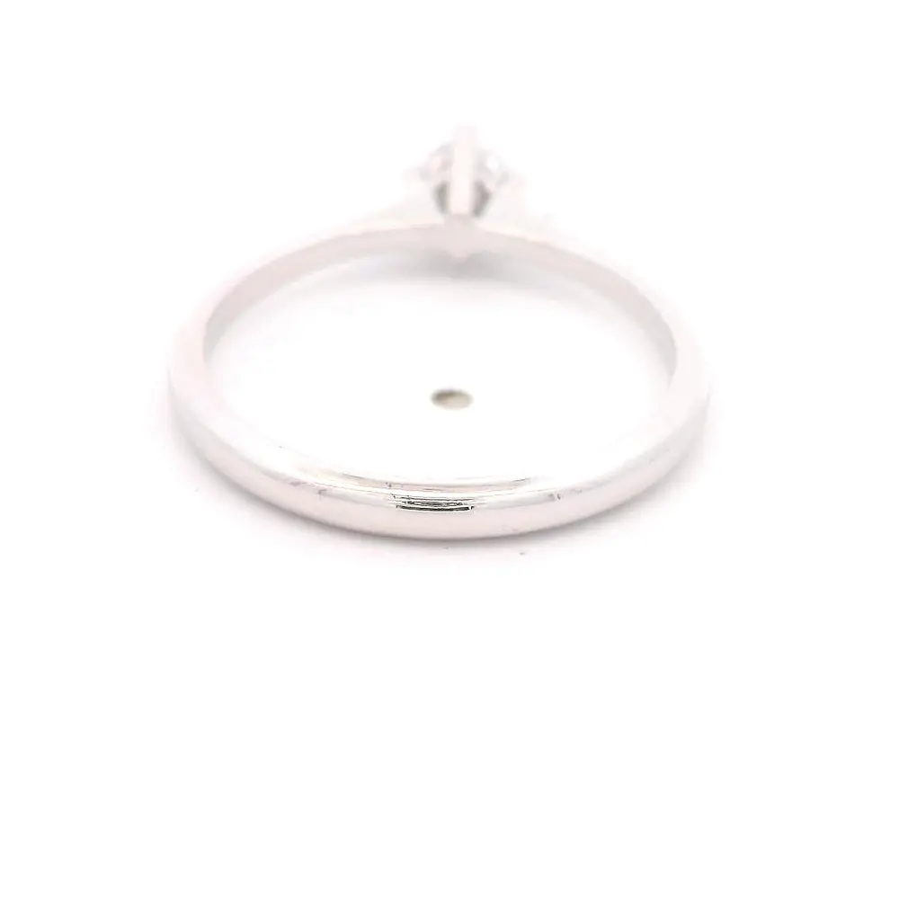 Anillo Cintillo Solitario 18K Rodinado con 13 Diamantes