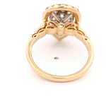 Anillo Gota Ovalada 14K Oro Amarillo con 31 Diamantes