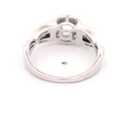 Anillo Halo Calado Cruzado 18K Rodinado con 66 Diamantes