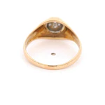 Anillo Sello Ovalado 18K Oro Amarillo con 7 Diamantes