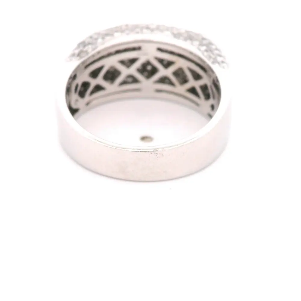 Anillo Bombé 18K Rodinado con 275 Diamantes
