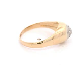 Anillo Sello Ovalado 18K Oro Amarillo con 7 Diamantes