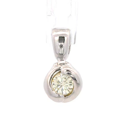 Colgante Circular 18K Rodinado con 1 Diamante