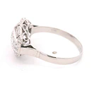 Anillo Navette Art Déco de Platino con 15 Diamantes